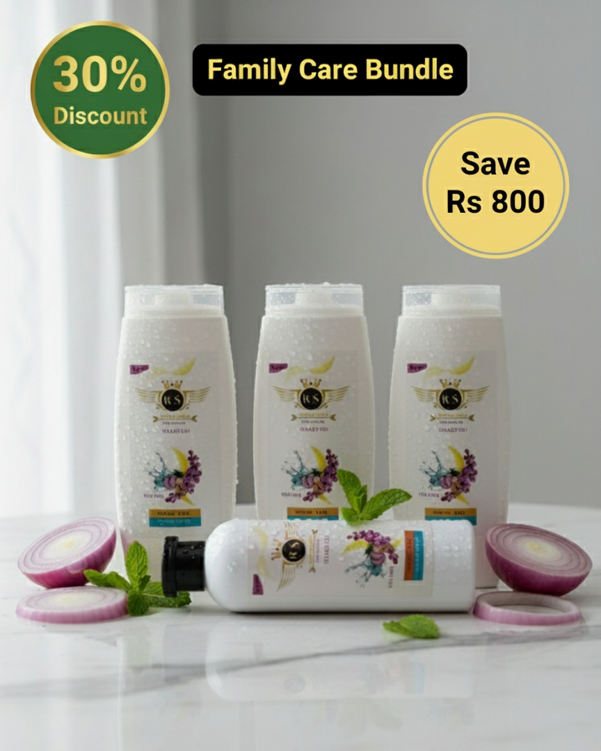Rock & Shock Family Care Bundle - 3 Shampoo + 1 Hair Oil