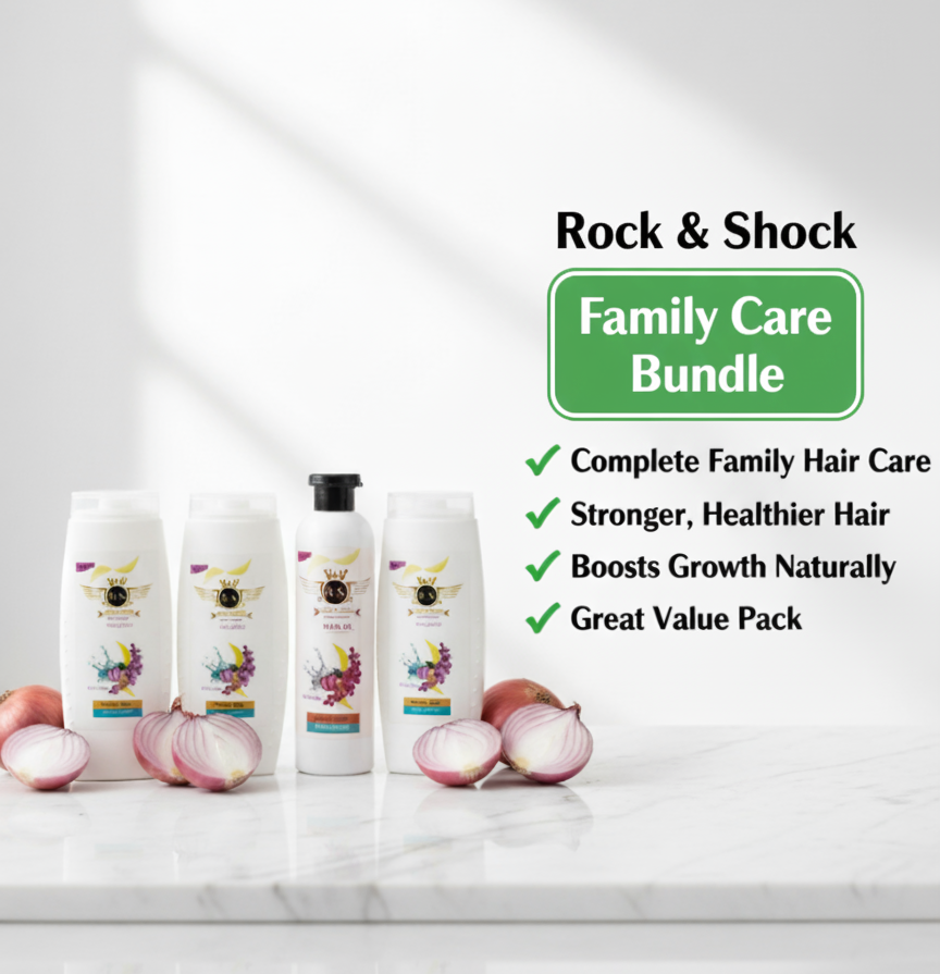 Rock & Shock Family Care Bundle - 3 Shampoo + 1 Hair Oil