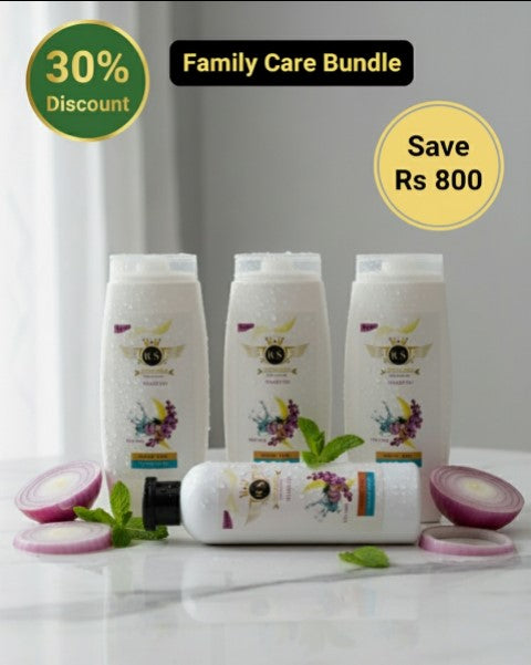 Rock & Shock Family Care Bundle - 3 Shampoo + 1 Hair Oil