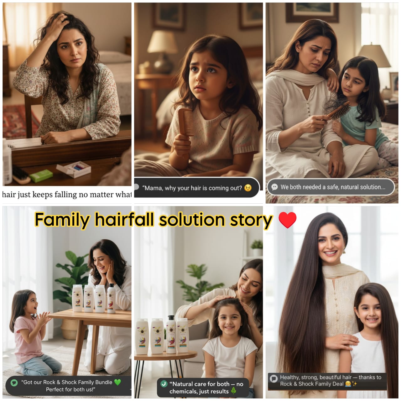 Rock & Shock Family Care Bundle - 3 Shampoo + 1 Hair Oil